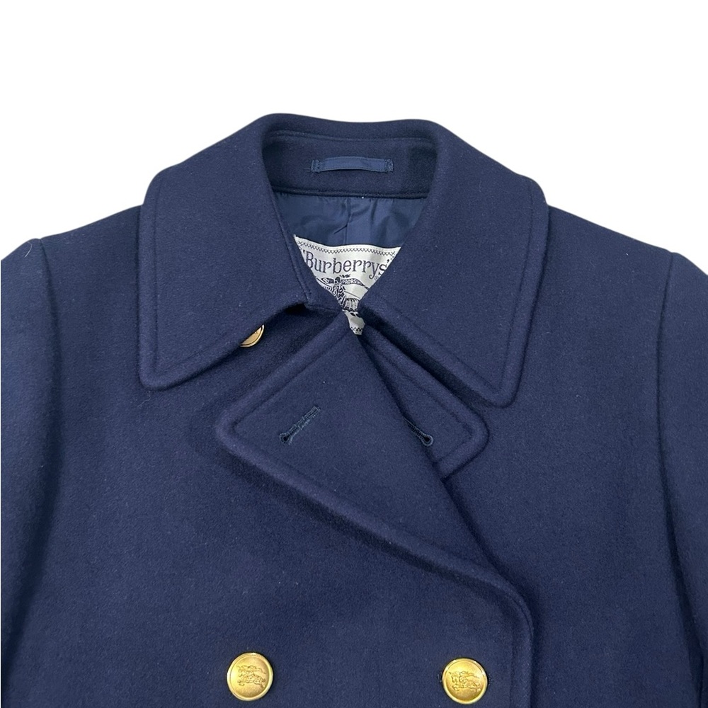 BURBERRYS Prorsum Vintage Women’s Wool Peacoat 80s 90s Gold Buttons Rare Medium - Picture 3 of 14